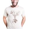 Manner Life-Tree Shirts | Rundhals T-Shirt Fairwear Hanf Shirt Natural Weltenbaum