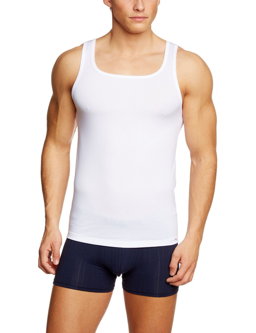 Manner Calida Wasche | U00C4Rmelloses Unterhemd Herren Athletic-Shir