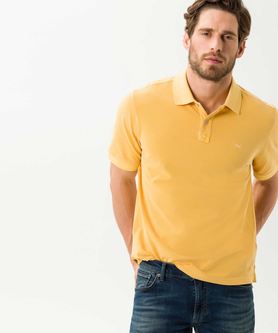 Manner Brax Shirts | Poloshirt Kurzarm Style.Pele, Yellow