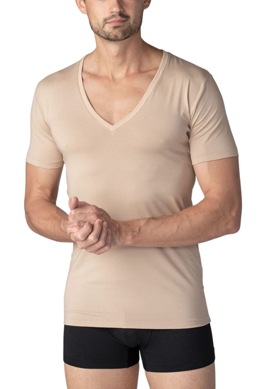 Manner Mey Wasche | Kurzarm Unterhemd V- Neck Shirt