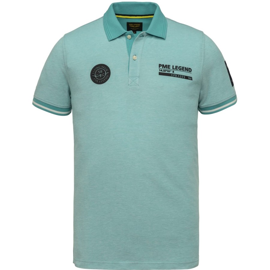 Manner PME Legend Shirts | Rundhals T-Shirt Short Sleeve Polo Two Tone Pique