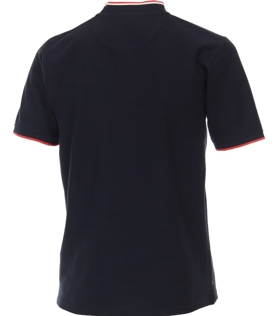 Manner Venti Shirts | Rundhals T-Shirt Polo Mit College-Kragen