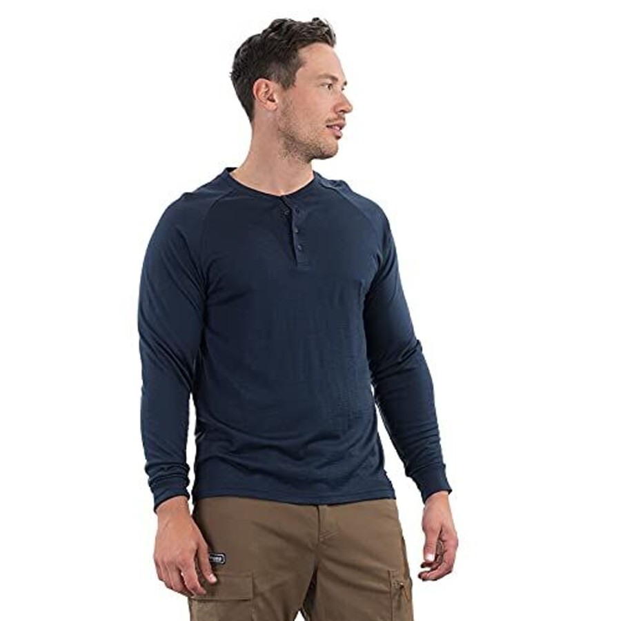 Manner Bergans Shirts | Rundhals T-Shirt Lysebu Wool Henley