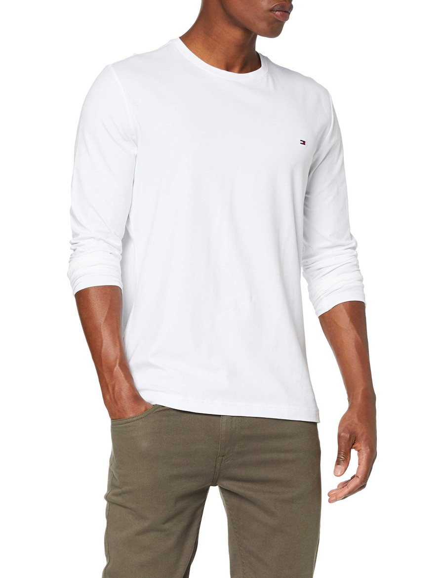 Manner Tommy Hilfiger Shirts | Rundhals T-Shirt Stretch Slim Fit Long Sleeve Tee