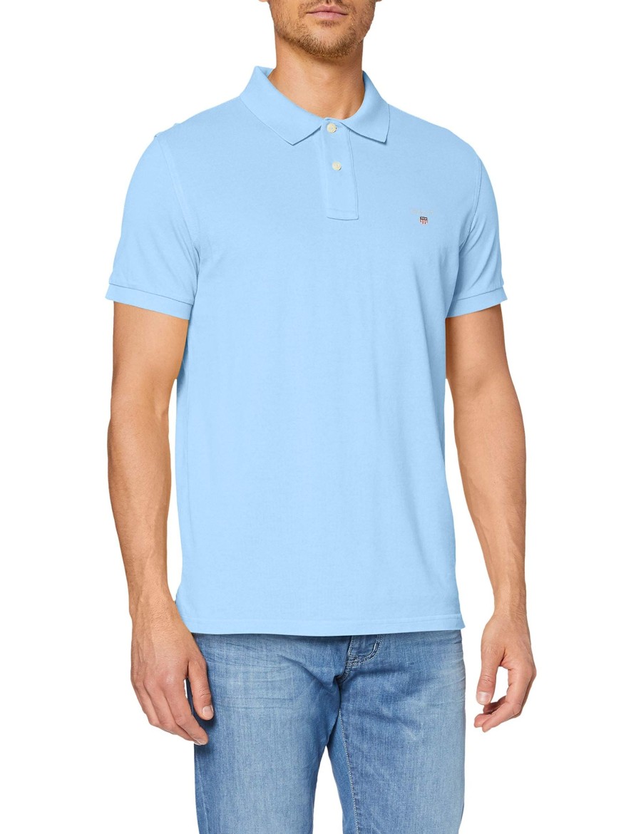 Manner Gant Shirts | Poloshirt Kurzarm The Original Pique Ss Rugger, Capri Blue