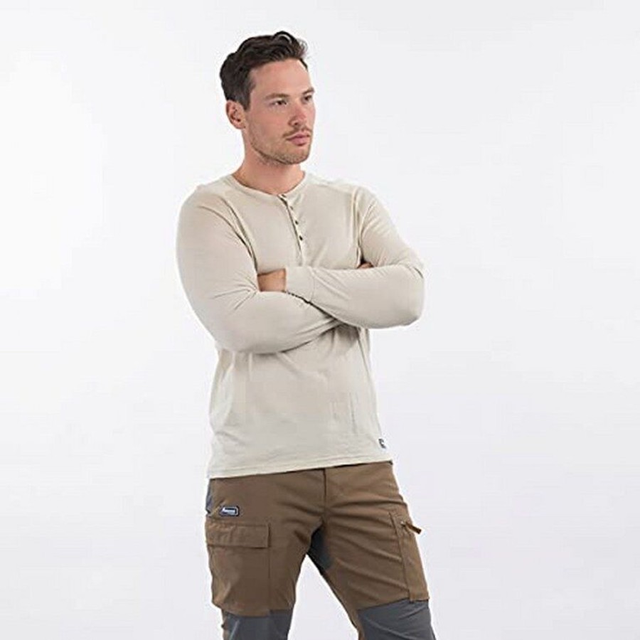 Manner Bergans Shirts | Rundhals T-Shirt Lysebu Wool Henley