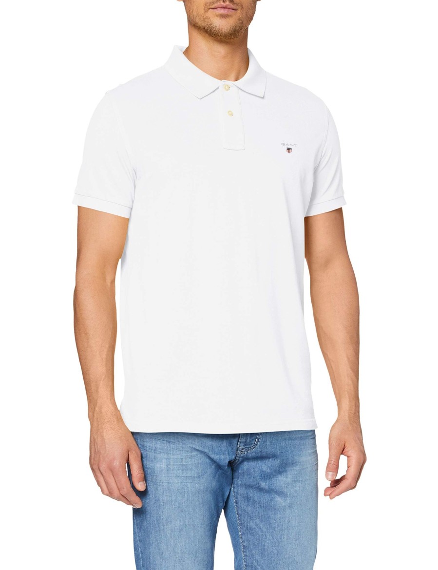 Manner Gant Shirts | Poloshirt Kurzarm The Original Pique Ss Rugger, White