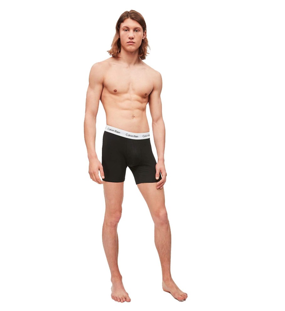 Manner Calvin Klein Wasche | Kurzarm Unterhemd 3P Boxer Brief