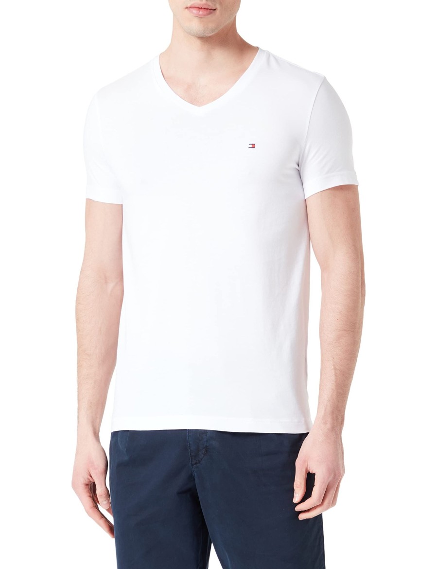 Manner Tommy Hilfiger Shirts | Rundhals T-Shirt Core Stretch Slim V-Neck Tee