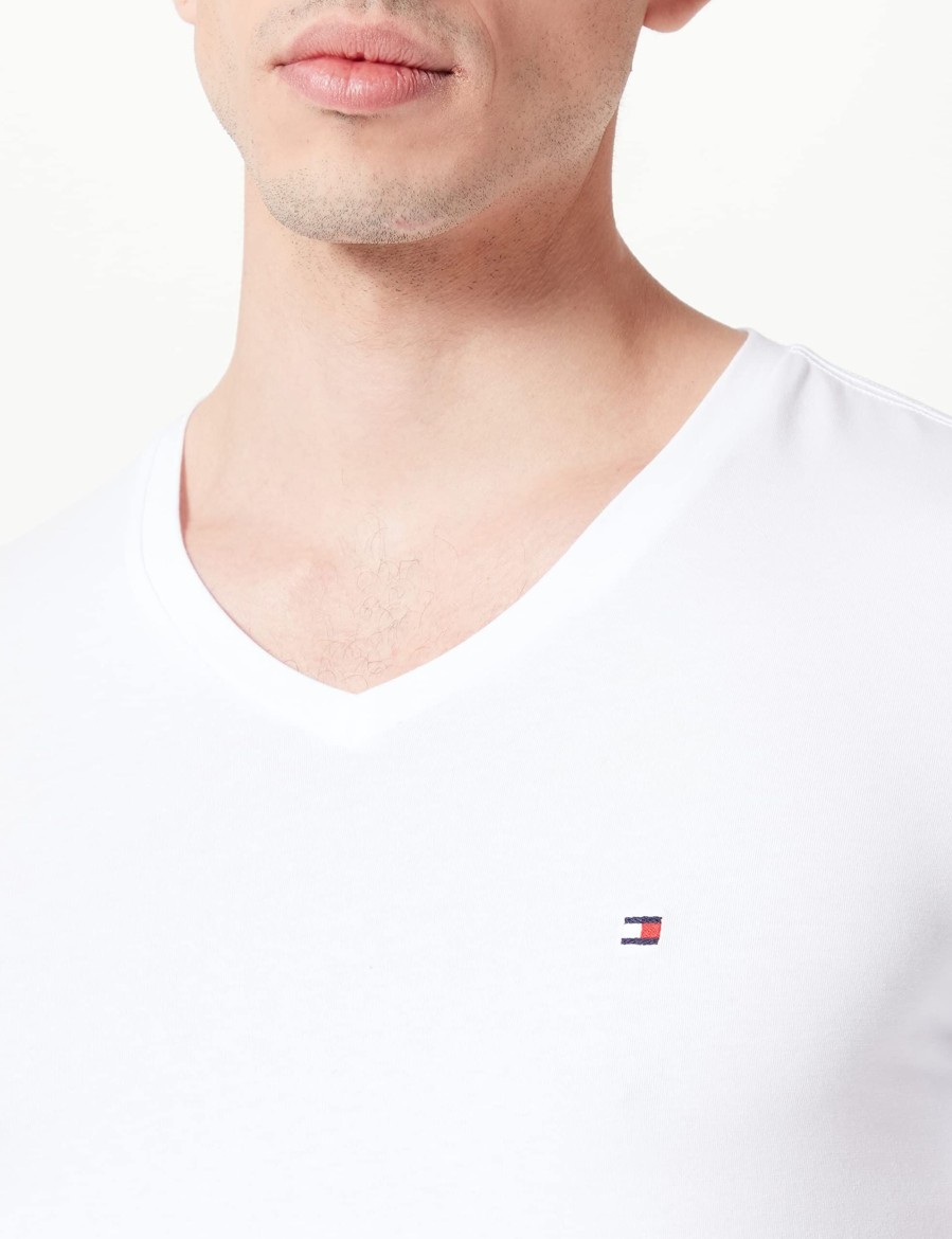 Manner Tommy Hilfiger Shirts | Rundhals T-Shirt Core Stretch Slim V-Neck Tee