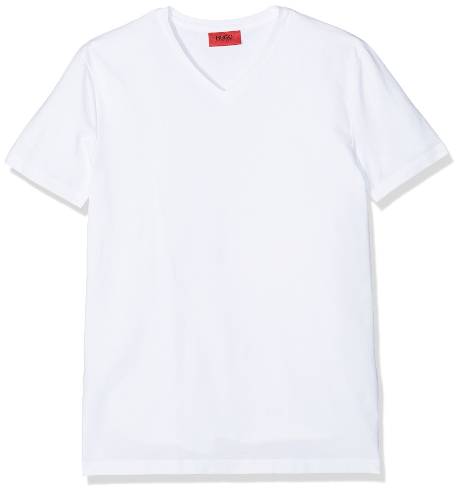 Manner Hugo Boss Shirts | V-Kragen T-Shirt Hugo-V 10194355 01, White