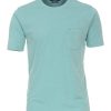 Manner Katt Shirts | Poloshirt Kurzarm T-Shirt O-Neck, 358 Tuerkis