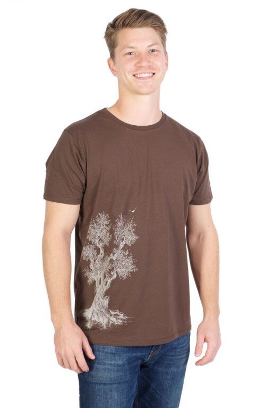 Manner Life-Tree Shirts | Rundhals T-Shirt Fairwear Organic Shirt Olive Tree