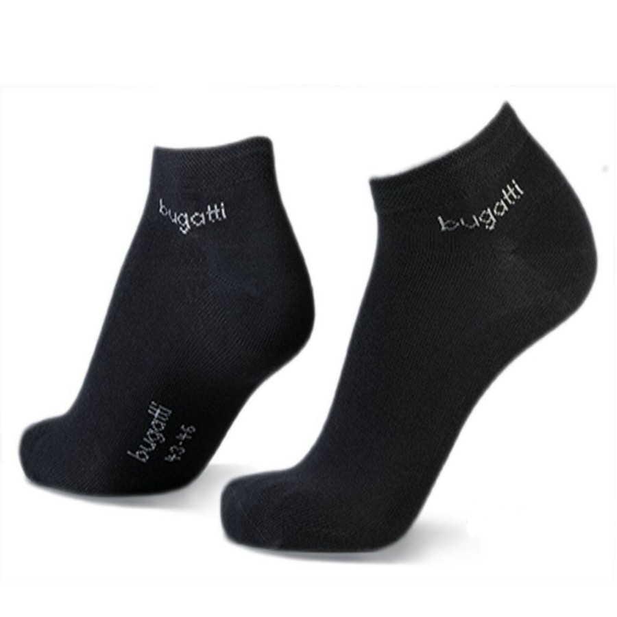 Manner Bugatti Wasche | Sneakersocken Sneakersocken 3-Er Pack, Schwarz