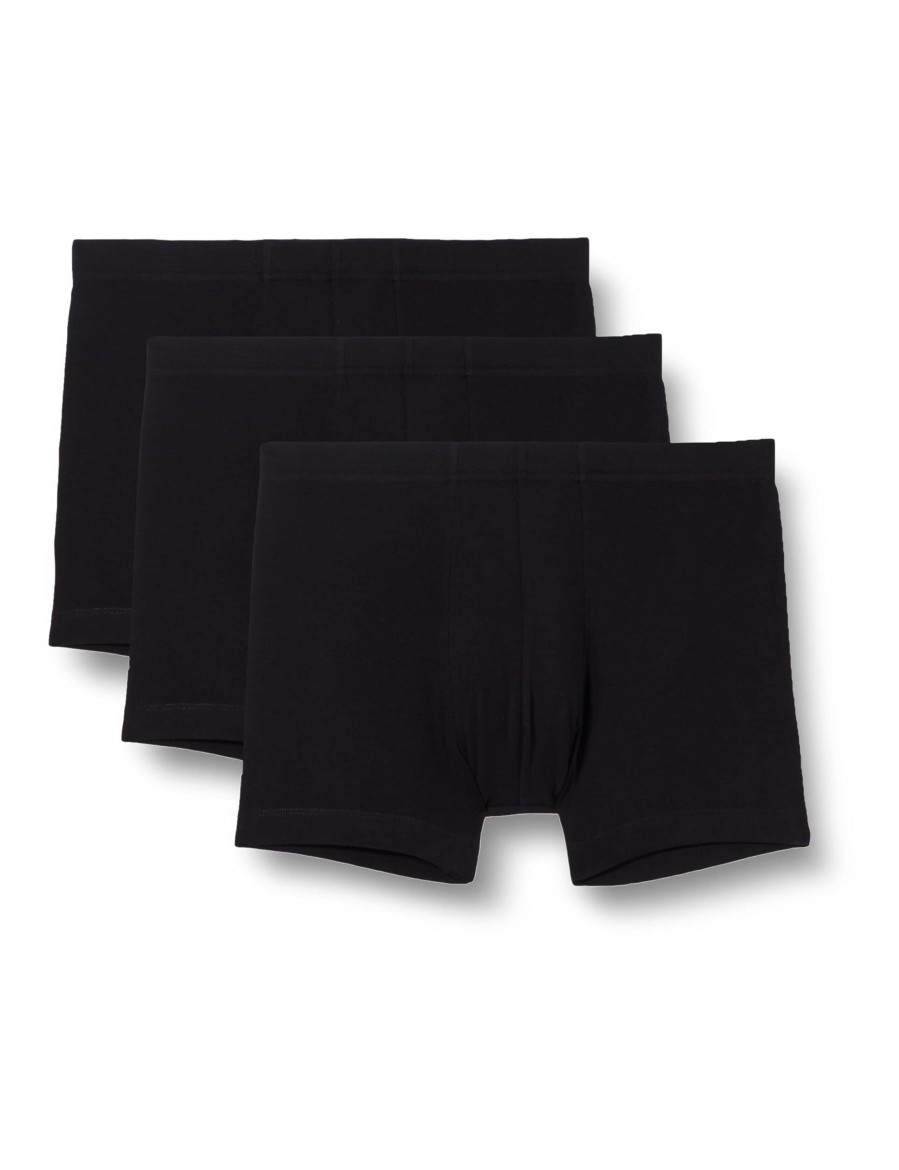 Manner Schiesser Wasche | Boxer Anliegend 3Pack Shorts, Schwarz