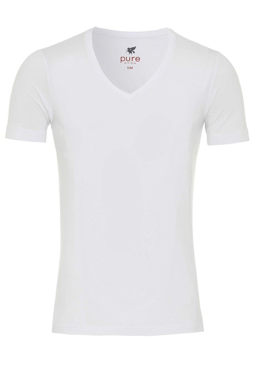 Manner Hatico Shirts | Rundhals T-Shirt Pure V-Neck T-Shirt Doppelpack