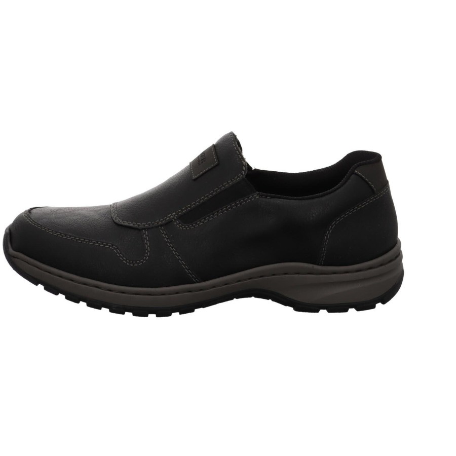 Manner Rieker Slipper | Komfort Slipper Schwarz Hwk Herren Halbschuhe