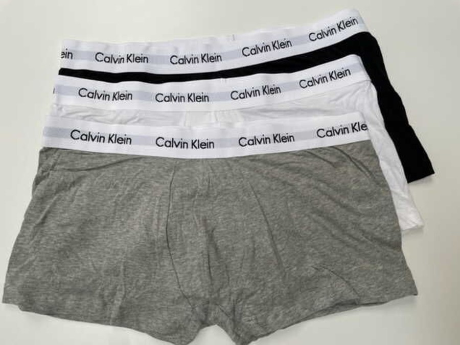 Manner Calvin Klein Wasche | Kurzarm Unterhemd 3P Low Rise Trunk