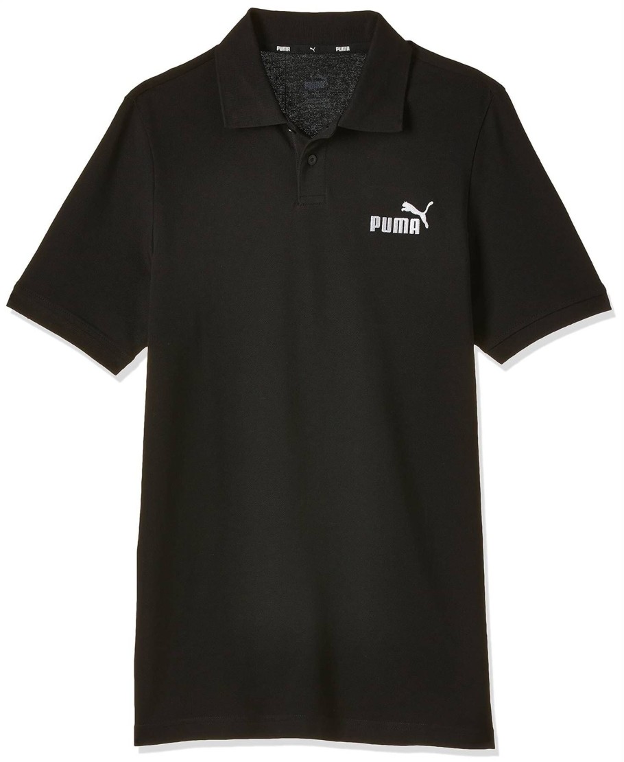 Manner Puma Shirts | Rundhals T-Shirt Ess Pique Polo, Puma Black