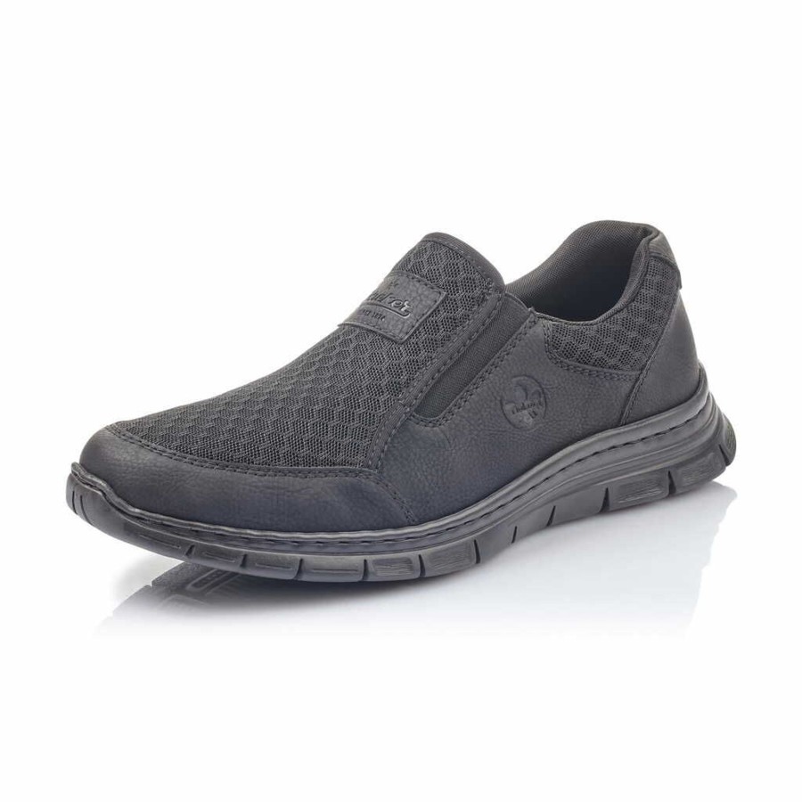 Manner Rieker Slipper | Sportliche Slipper Schwarz