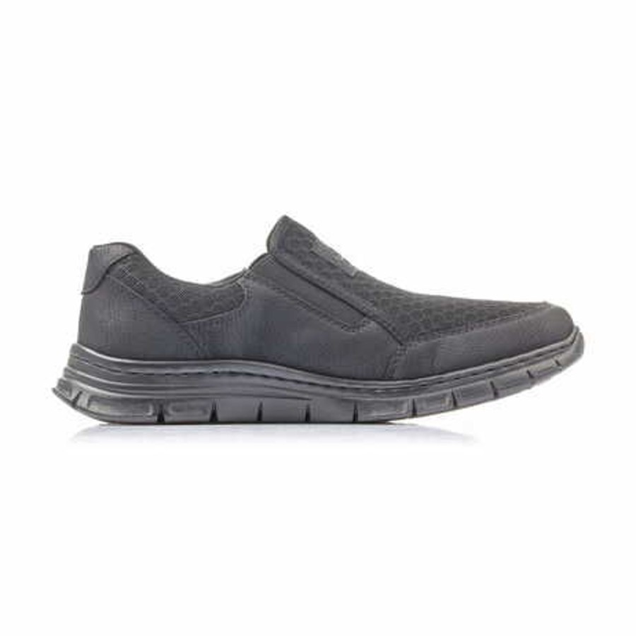 Manner Rieker Slipper | Sportliche Slipper Schwarz